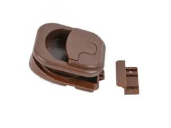 Fjord Outdoor Kastdeurslot Rond Inbouw Bruin.