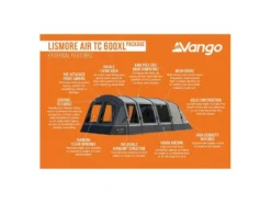 Vango Opblaasbare Tent Lismore Air Tc 600 Xl Package -CampEssentials Verkoopwinkel 18 3 vango opblaasbare tent lismore air tc 600 xl package eigenschappen buitenzijde tetlisatc000002